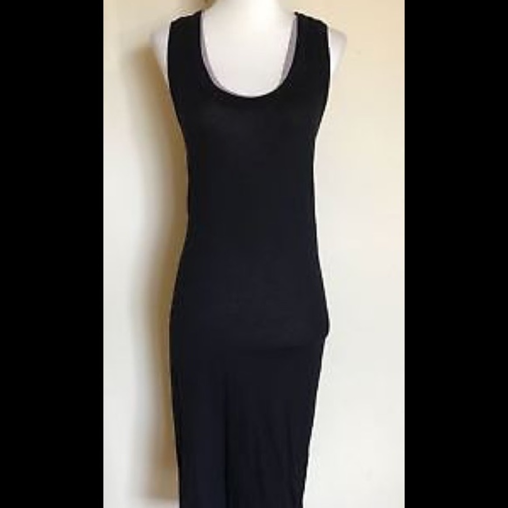 Enza Costa Bold Double Racer Dress, Black/Natural